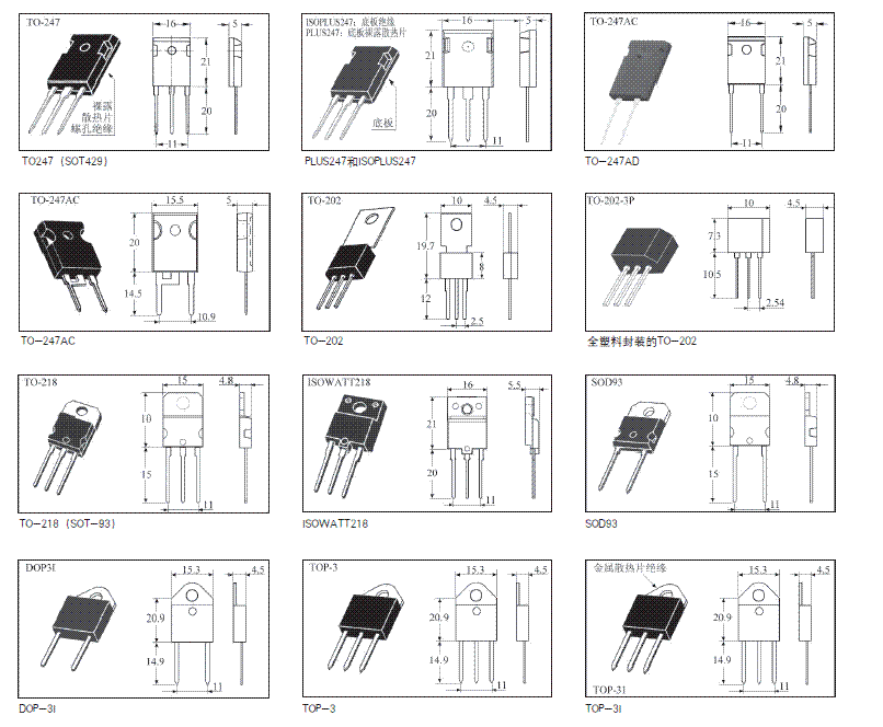 功率晶体管的封装功率三极管封装图
