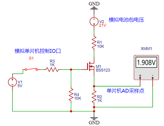 电池包 检测电路 NMOS管