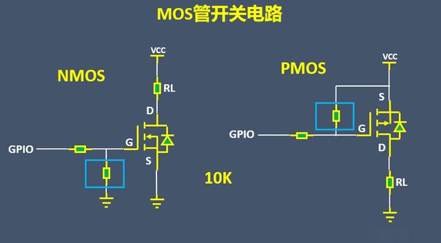 MOS管开关电路 上拉电阻 下拉电阻 区别